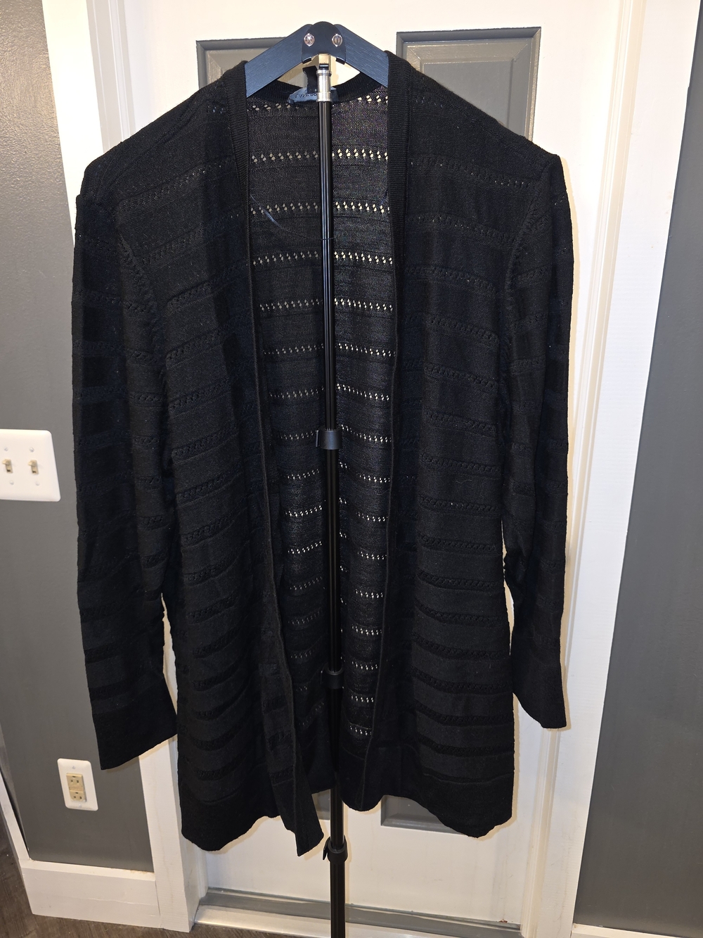 Lane Bryant Black Open-Front Knit Cardigan